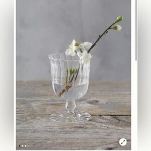 BHLDN Anthropologie Scalloped Glass Vase M. NEW